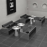 Meubles de restaurant modernes, ensemble de chaises pour café et salon de thé, style industriel, sièges en acier inoxydable, bistrots, bars