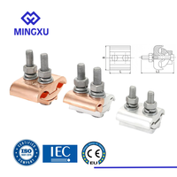 Colliers de serrage bimétalliques durables en aluminium-cuivre à rainures parallèles pour la distribution d'énergie et les raccords de lignes de transmission