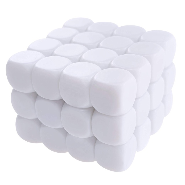 Various Size Creative DIY White Blank Dice Standard Six Sided Handwriting Acrylic Dice for Game Party Fun