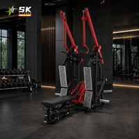Machine de musculation commerciale SK à charge libre, double fonction (Lat Pulldown et Rameur assis), pour l'entraînement des dorsaux