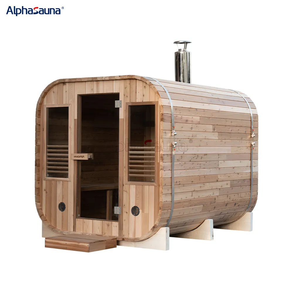 Factory Supply Most Popular Sauna Rooms 8 Person Outdoor Wood Fired Sauna Kit With Wood Stove