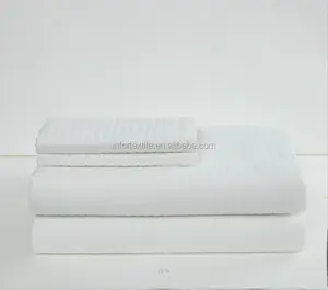 100% सफेद साटन धारी बिस्तर माइक्रोफ़ाइबर कपड़ा