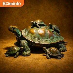 Realistische Bronze-Schildkrötenfamilie-Skulptur: Mutter-Schildkröte mit Jungtieren für Wildparks, Resorts und Landschaftsprojekte - Product Image 3