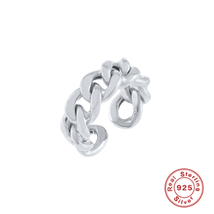 Nuevo Producto QLEESI, Anillo de Cadena Cubana de Plata de Ley 925 Chapado en Oro de 18K para Mujer - Product Image 2