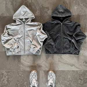 Yingling <b>Hoodie</b> Custom Zipped Cropped Blank 500 Gsm <b>Hoodie</b> Manufacturer Cotton Pullover Heavyweight Zip up Rhinestone <b>Hoodie</b> <b>Men</b> - Product Image 1