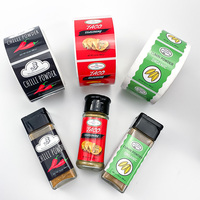 Étiquette autocollante en vinyle imperméable personnalisée pour bouteille d'assaisonnement alimentaire, étiquette en rouleau pour bonbons et en-cas