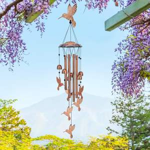 Kolibrie Windgong Outdoor Cadeaus Voor Vrouwen/Mannen/Moeder/Vrouw/Oma Verjaardagscadeaus Gedenkteken Geschenk Metaal Windgong - Product Image 1