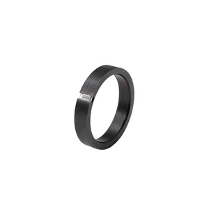 Black Pure <b>Titanium</b> <b>Ring</b> Geometric Shape Tension Setting Unisex Fashion Jewelry Gift - Product Image 5