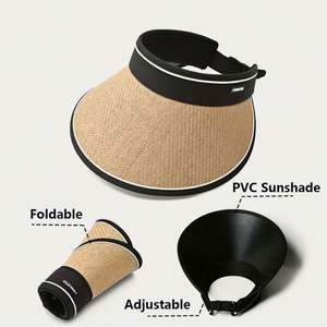 Nuevo Sombrero de Paja Plegable para Mujer con Visera, Bordado 3D y Diseño en Relieve - Ideal para Viajes, Pesca y Esquí - Product Image 2