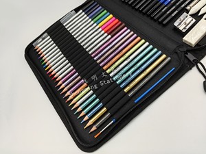 Juego de lápices de colores metálicos solubles en agua de 51 piezas con kit de bocetos - Product Image 4