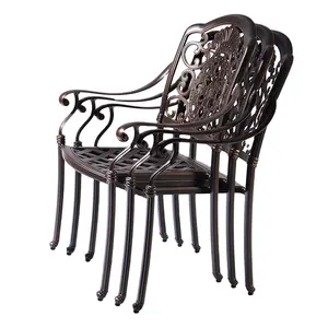 Outdoor Garden Anti-Rust Cast Aluminum Patio Set Metal Dining Chair