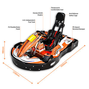 Karting commercial Vortkart pour parc d'attractions, 1 place, essence, 200cc, avec pédale de frein réglable pour enfants - Product Image 5