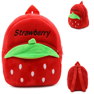 Maternelle mignon zoo dessin animé en peluche sac à dos pour enfants sac à dos enfant <span class=keywords><strong>cartable</strong></span> adorable abeille coccinelle fraise sac à dos - Product Image 2