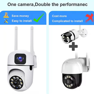 Cámara <span class=keywords><strong>de</strong></span> Seguridad IP con Doble Lente PTZ y Doble Pantalla, WiFi 5G/2.4G, Audio, Visión Nocturna, Gran Angular <span class=keywords><strong>de</strong></span> 170°, Enfoque Automático, H.264/H.265 - Product Image 3