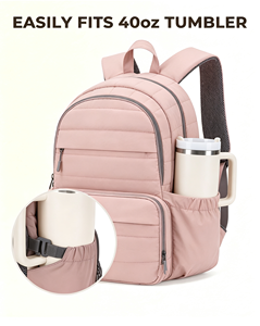 กระเป๋าเป้สะพายหลังสำหรับผู้หญิง ใส่แล็ปท็อป 15.6 นิ้ว กันน้ำ ทำจากผ้า Oxford พร้อมฉนวนกันความร้อน ปิดด้วยซิป เหมาะสำหรับทำงาน เดินทาง และเรียนมหาวิทยาลัย - Product Image 5