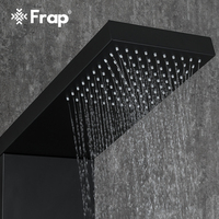 FRAP Colonne de Douche Murale Moderne en Acier Inoxydable Noir avec Panneau de Douche pour Salle de Bain