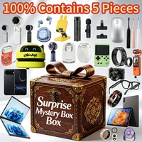 Boîte mystère électronique de 5 gadgets avec tablette, montre connectée, écouteurs, console de jeu, technologie 3C aléatoire, cadeau de déballage chanceux