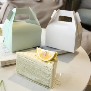 批发纸质便携式奶酪蛋糕包装盒慕斯三明治纸盒蛋糕礼盒带手柄