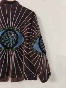 Chaqueta de Terciopelo con Bordado de Ojo Turco: Abrigo Boho, Chaqueta de Invierno, Kimono Acolchado, Regalo para Ella, Superventas - Product Image 5