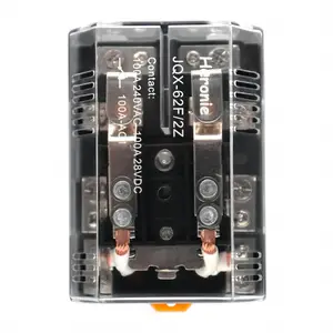 Relay DC12V 24VDC AC220V AC110V 100A high power electromagnetic relay 8Pin 2NO 2NC DPDT JQX-62F/2Z relay