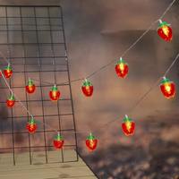 Guirlande lumineuse LED en forme de fraises Owl, blanc chaud, 1,5 m de long, fonctionne avec des piles AA, pour la décoration de mariage, de fête ou de vacances