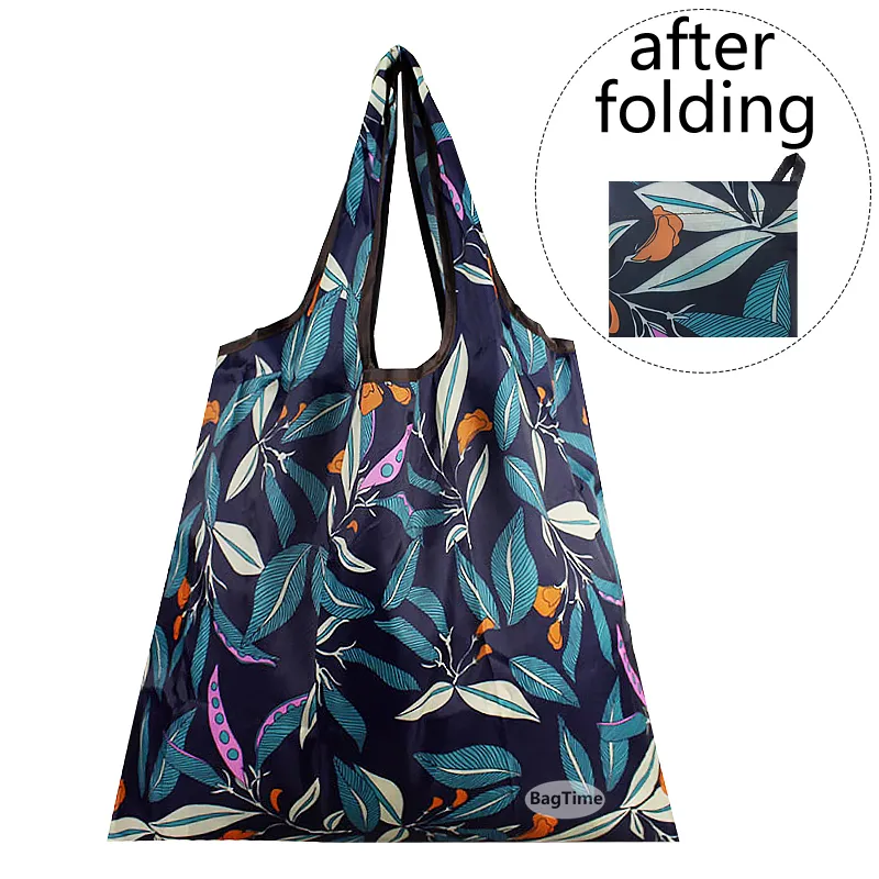 Nylon Eco Shopping Bags Storage Sturdy Small Tote Portable Flower Reusable Foldable Grocery Shopping Bag