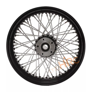 Juego de Ruedas de Acero Negro Reforzado de 16-21 Pulgadas para <span class=keywords><strong>Harley</strong></span> Davidson, Tipo Tubo, para Motocicletas Cruiser y Todoterreno - Product Image 3