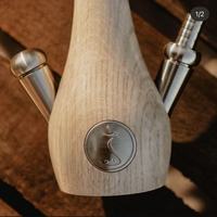 Nouvelle couleur, style luxueux, en stock, vente directe usine, chicha en acier inoxydable et bois, type à clic, narguilé premium de luxe