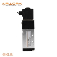 Válvula Neumática de Control Solenoide Tipo Airtac AIRWORK 4v11006, CC 12V, Aleación de Aluminio, Acción Directa/Operada por Piloto, Válvula de Aire Eléctrica 6
