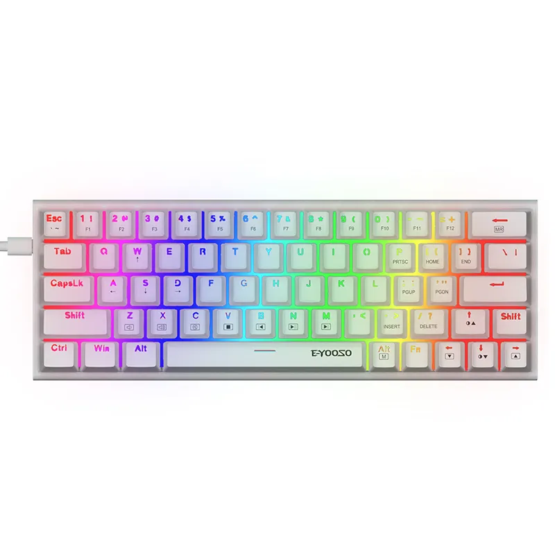 High Quality led RGB backlight Computer White Mechanical Gaming Keyboard