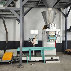 Máquina automática de envasado de polvo de boca abierta 10kg 25kg 50kg línea de costura bolsa de papel máquina de embalaje de aplicación de alimentos - Product Image 1