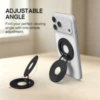 Support de téléphone portable magnétique double face à trois volets en alliage d'aluminium pur, avec son de rotation.