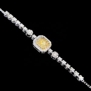 กำไลข้อมือเพชรทรงสี่เหลี่ยมสีเหลือง Xinfly ทอง 18k สำหรับผู้หญิง - Product Image 5