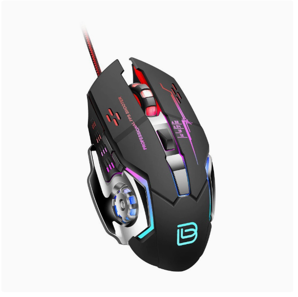 BAJEAL G8 Wired Gaming Mouse with USB 6D Macro Programmable Illuminated Esports Mechanical Mouse
