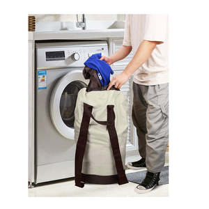 Bolsa de nylon impermeável e grande com cordão, mochila durável com alças de ombro - Product Image 2