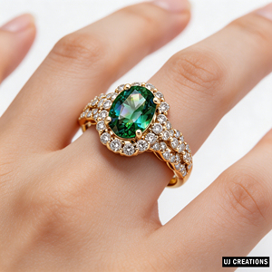 แหวนค็อกเทลทองคำแท้สำหรับผู้หญิง S925/10K/14K/18K ประดับด้วยโกเมนและเพชรทรงรี ดีไซน์หรูหราสำหรับงานหมั้น - Product Image 4
