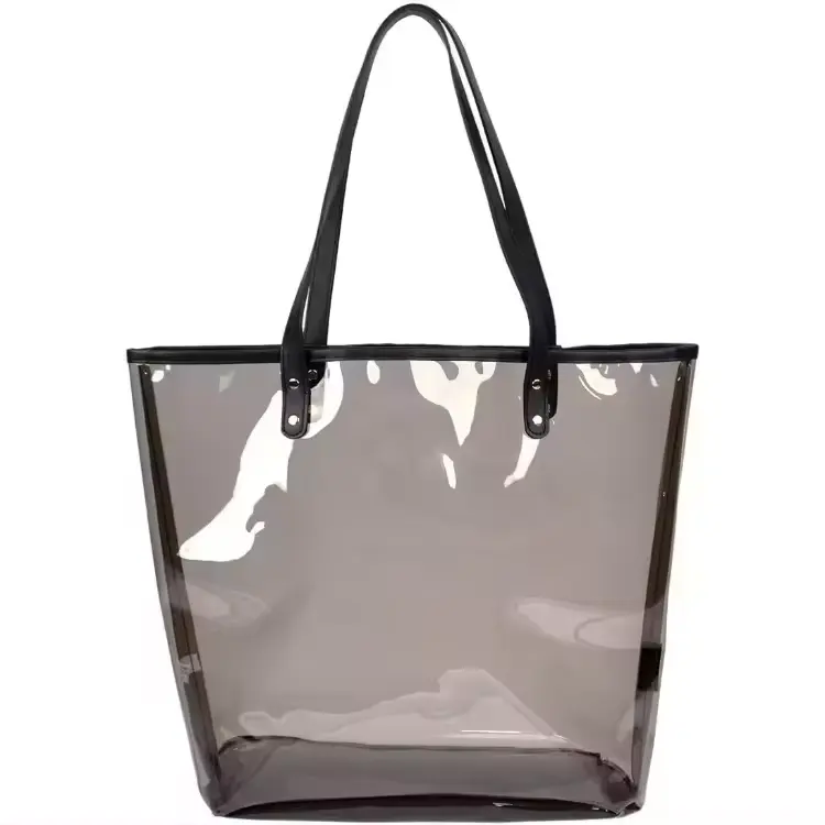 Oem Tpu Clear Women's Handbag With Zipper See Through Transparent Shoulder Bags For Travel Shopping Waterproof Tote Beach Bags