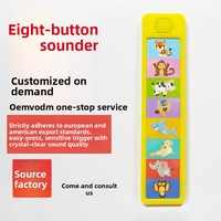 Module sonore en plastique à 8 boutons à barre droite, accessoire audio pour livre sonore, boîte à son de type poussoir, personnalisable, pour usage transfrontalier