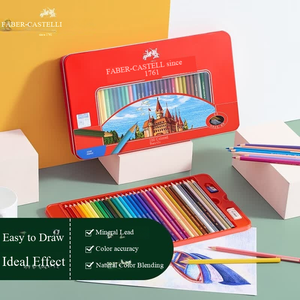 Crayons de couleur <span class=keywords><strong>Faber</strong></span>-<span class=keywords><strong>castell</strong></span>, ensemble de crayons de couleur à base d'huile pour étudiants, 100 couleurs, série Castle, boîte en fer rouge - Product Image 6