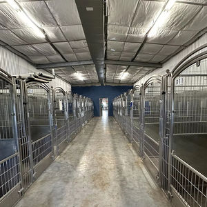 Perreras grandes de acero inoxidable para perros, puertas de vidrio y paneles de HDPE, perrera personalizada para caminar - Product Image 1