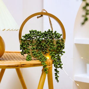 2 plantes succulentes artificielles en bois avec perles de <span class=keywords><strong>ficelle</strong></span>, <span class=keywords><strong>pot</strong></span> et cordon - Product Image 6