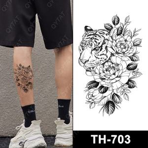 Venta al por mayor QYTAT de alta calidad a prueba de agua diseños geniales cuerpo Tribal brazo manga hombro falso hombres tatuajes temporales de piernas - Product Image 2