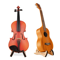 MUSOSTAND Premium Bois Massif Mini Violon Ukulélé Stand Léger Élégant Support pour Mandoline Banjo Table Bureau Stand Accessoire