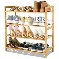 Étagère à chaussures en bambou anti-poussière multicouche simple entrée armoire à chaussures rangement étagère à chaussures ménage vente en gros