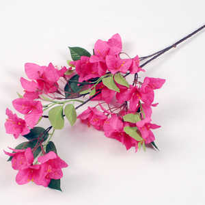 Bougainvillier artificiel en soie à 3 branches bon marché pour la décoration de mariage, la décoration de la maison - Product Image 1
