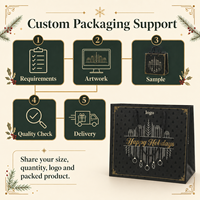 Sac cadeau en papier noir personnalisé pour Noël avec poignées en corde et impression UV sélective pour l'emballage de cadeaux de Noël en vente au détail