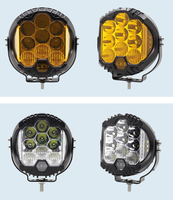 Projecteur de travail LED trois faces, 7 pouces 90W, projecteur haute luminosité pour véhicules tout-terrain