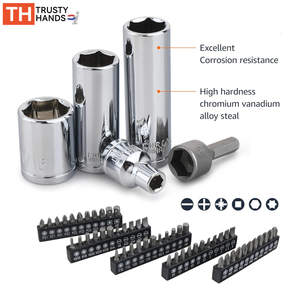 201 pcs CRV nhà để xe công cụ thiết lập 1/4 ''3/8'' 1/2 ''Ổ cắm cờ lê Kit với trường hợp khó khăn cho tự động sửa chữa OEM ODM - Product Image 2
