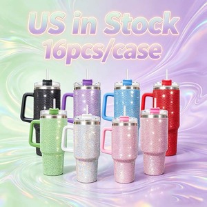 Botas de silicona duraderas con diamantes de imitación de 40 oz para vasos térmicos, ideales para uso diario en el hogar, la oficina o al aire libre (Envío desde almacén de EE. UU.) - Product Image 1
