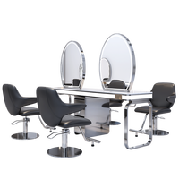 Table de coiffure moderne en acier inoxydable pour salons de coiffure, équipement haut de gamme pour salons, avec applications pour gymnases et centres commerciaux